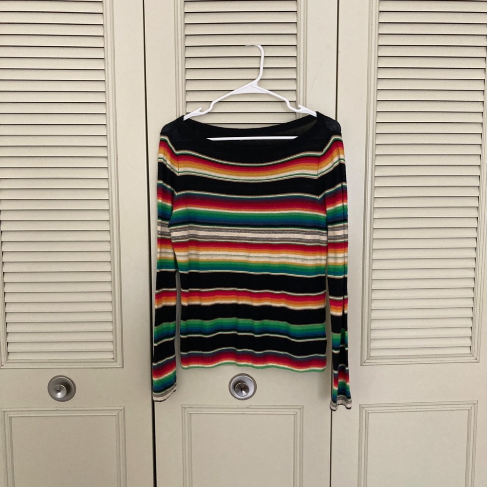 Black Multicolor Serape Sweater